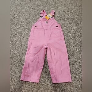 NWT Carhartt 24 Month Girls Rose Bloom Loose Fit Canvas Overalls